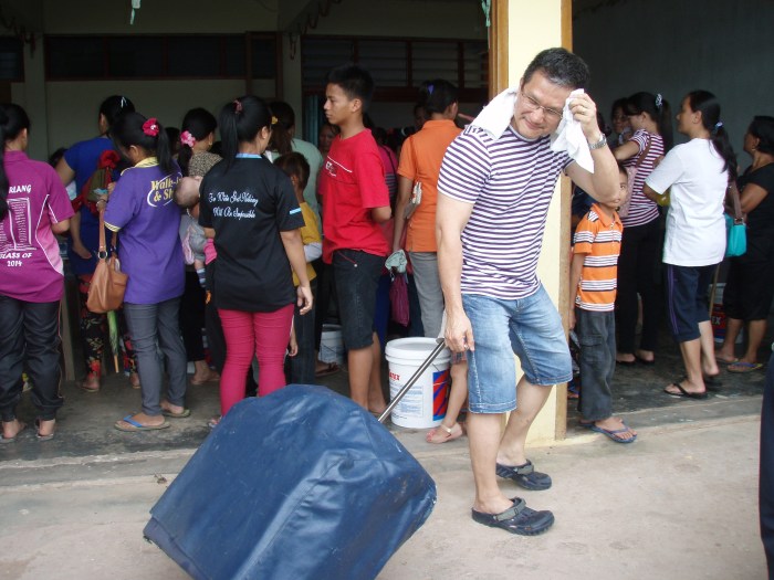 pulling in the mobile dental chair