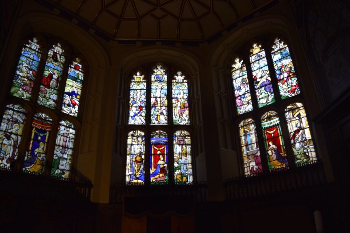 the stained glass that is said to rival the windows of King's College Chapel, Cambridge