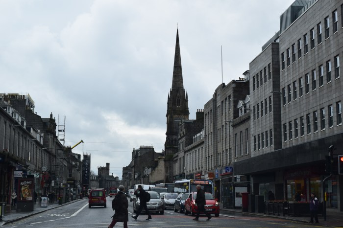 Union street in the rain (taken from the car)