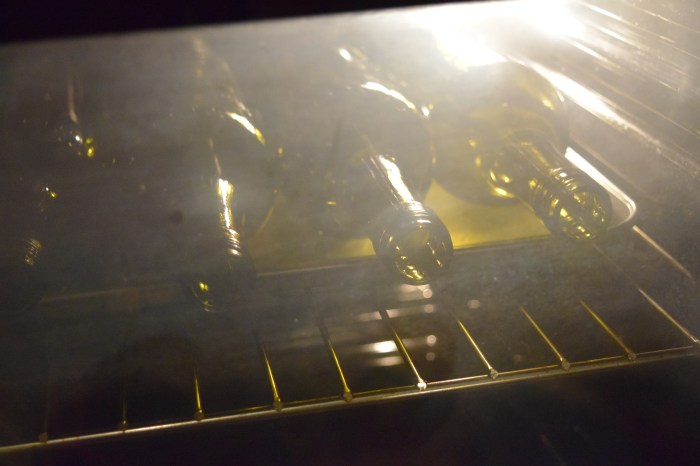 while the wine is on the stove, I sterilise my bottles