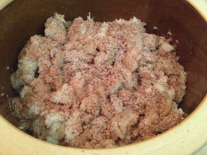 layers of rice and yeast all in...