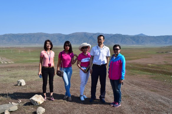 Mr Zhang with all the ladies in bright colours