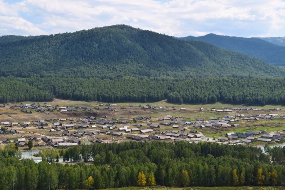 view of Hemu village on top of the hill you can see that a few of the tress have started to change colours... what an amazing riots of colours it is going to be when autumn sets in, I bet!