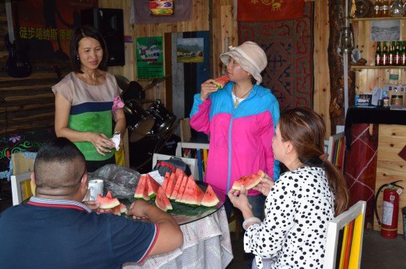 the juicy water melon tasted divine after the long walk in the heat...