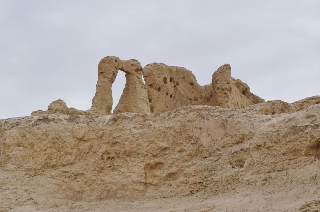 what greeted us near the entrance to the city - the eroded buildings have taken the form of two kissing camels....