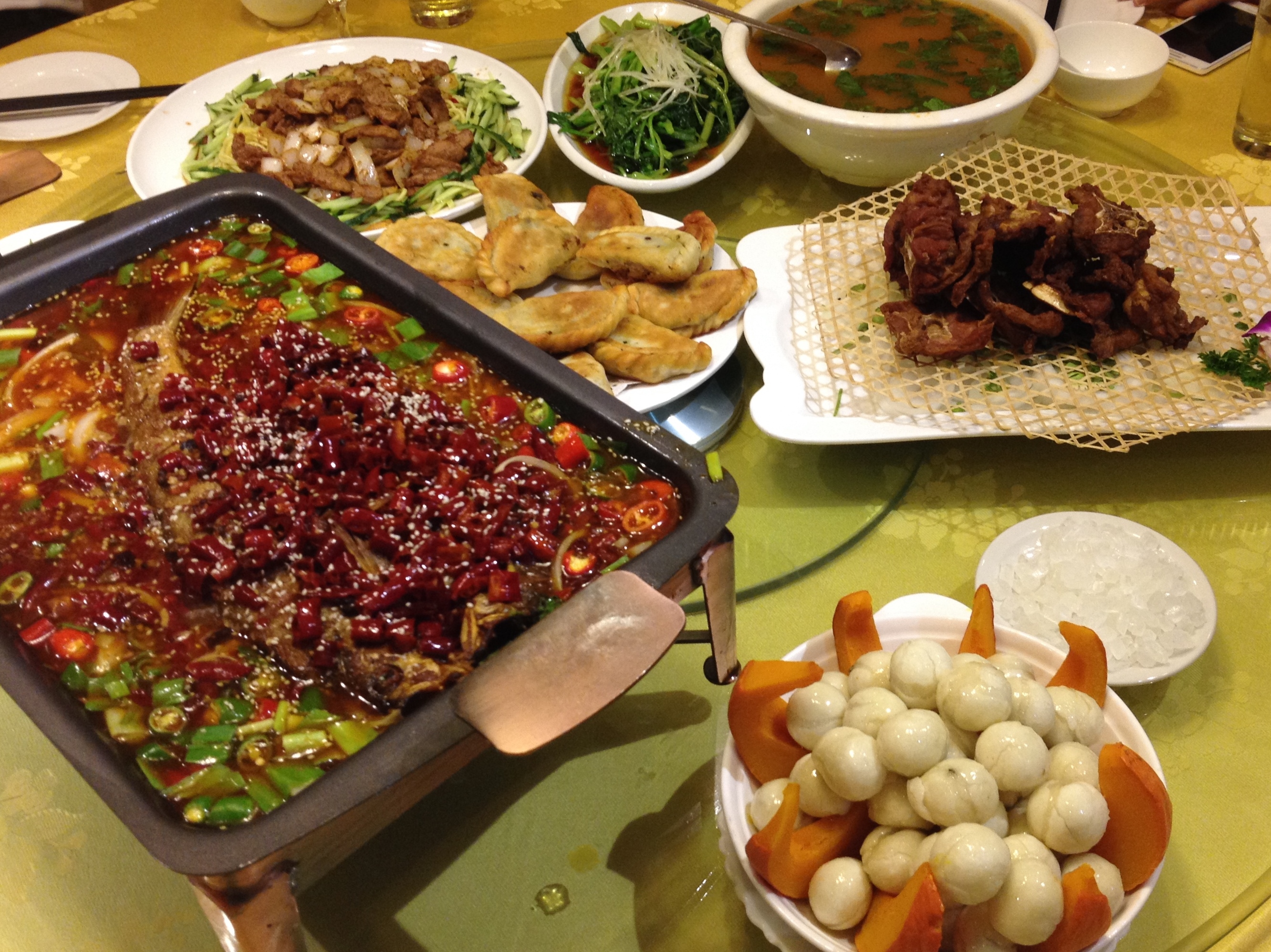 only part of the dishes on the first night of our arrival!